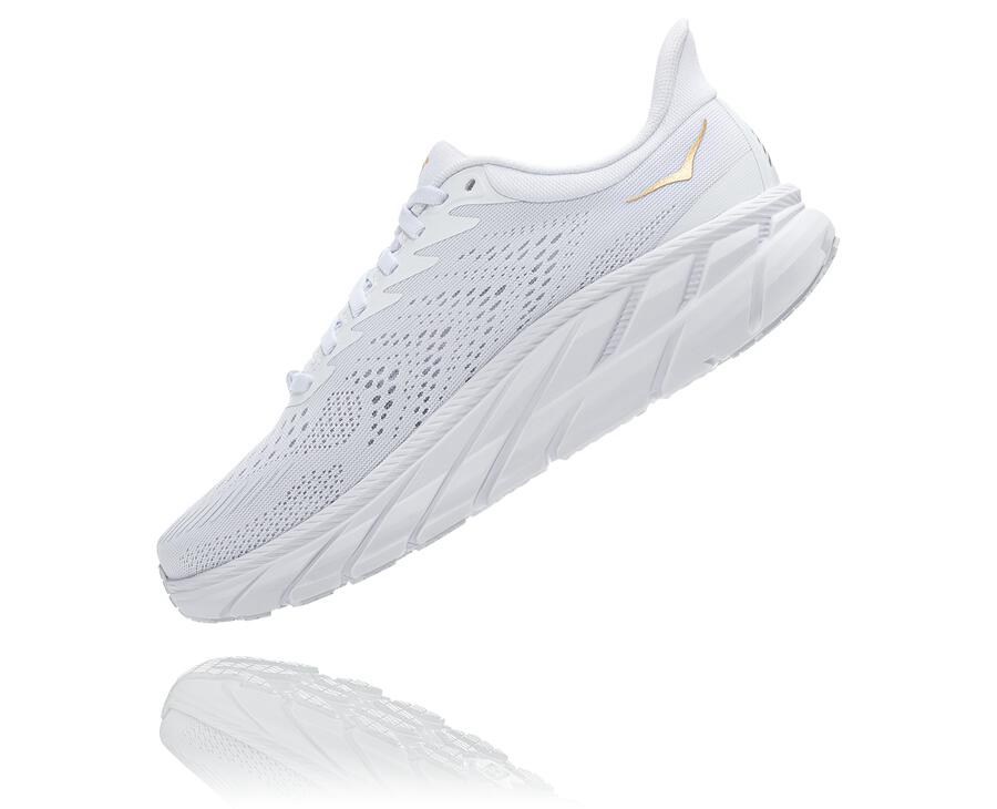 Hoka One One Mens Running Shoes - Clifton 7 - White - DZYX85791